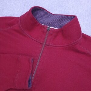 Tommy Bahama‎ Sweater Men's XL Reversible Quarter Zip Pullover Maroon Purple